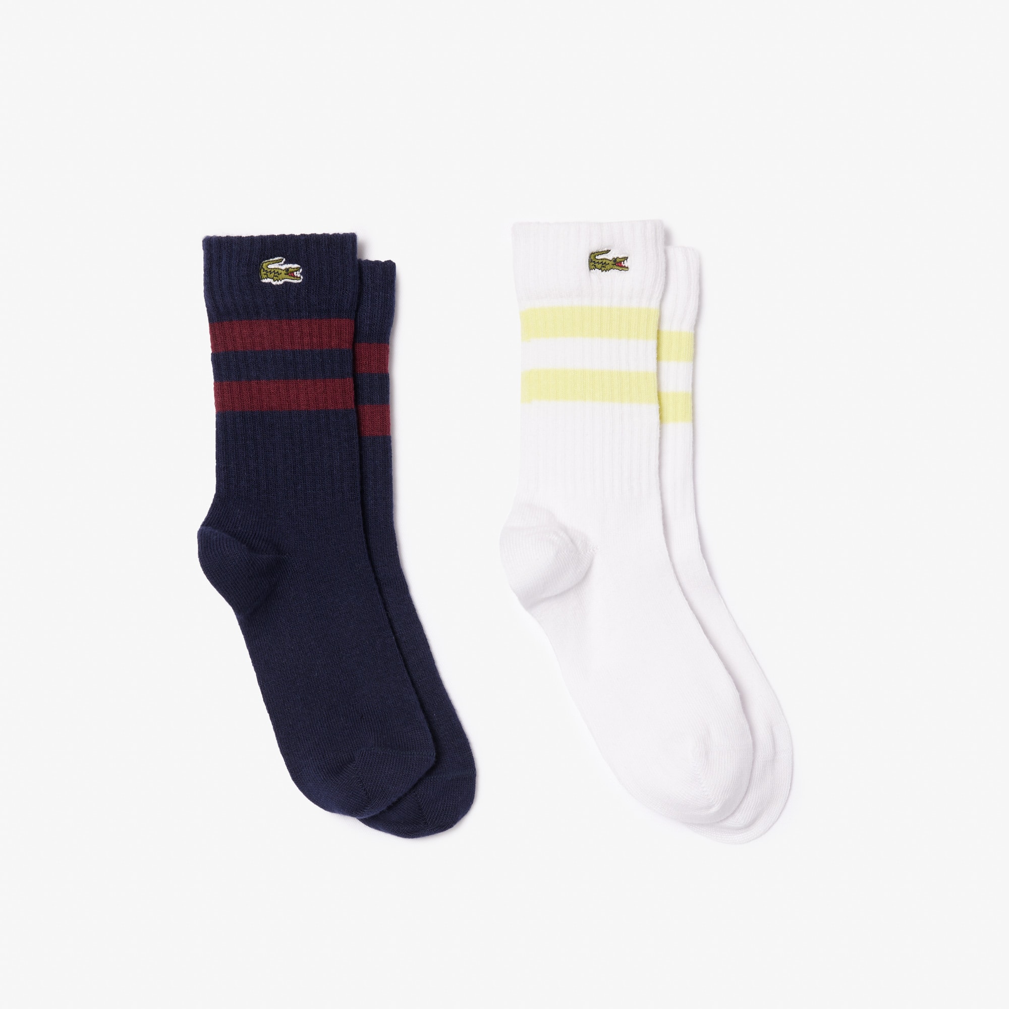 Chaussettes enfant Lacoste avec rayures contrastées en jersey Chaussettes - Blanc - Lacoste - Garçon