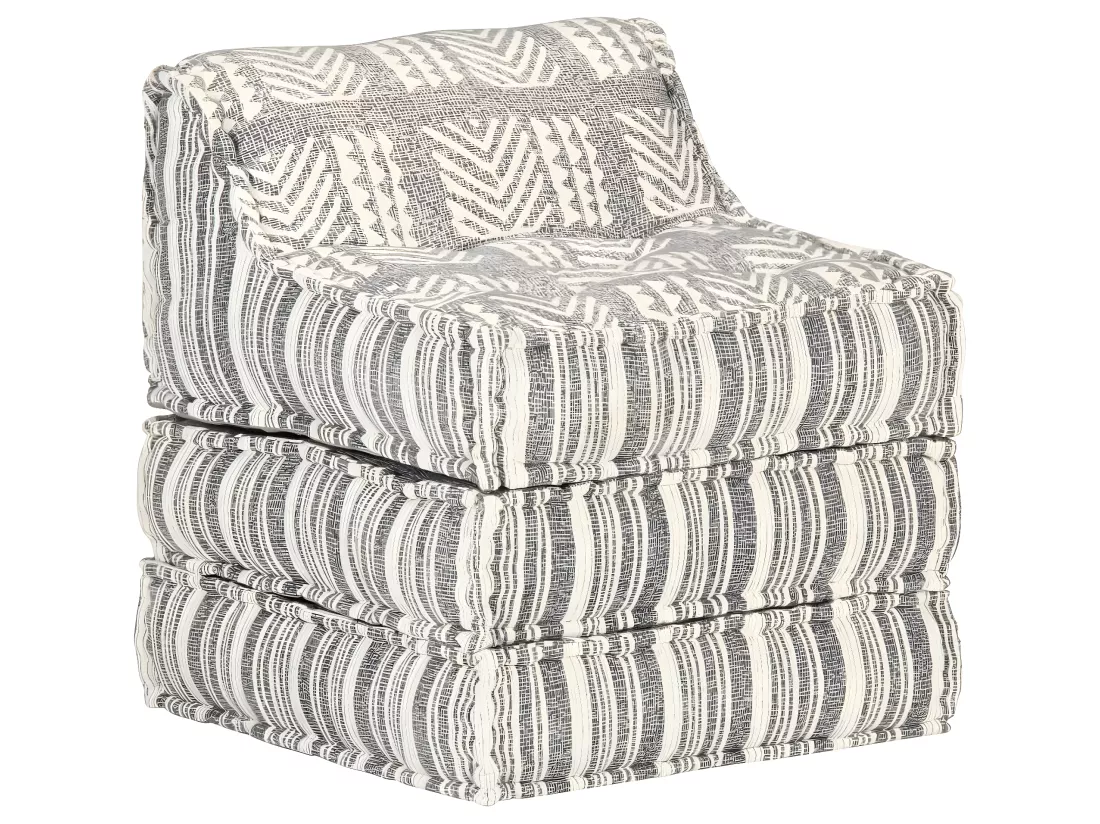 Coussin de sol pouf tissu grise 60 x 70 x 76 cm DEC021309