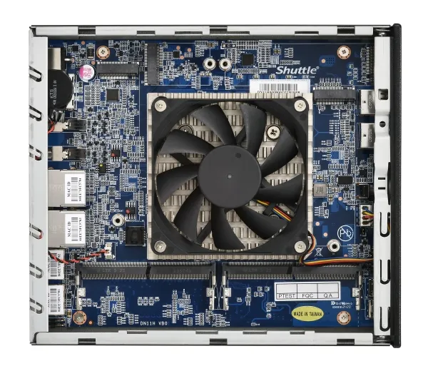 Shuttle Slim AI PC DN11H7, 1,35 L størrelse PC, Mini PC barebone, Intel® SoC, DDR5-SDRAM, PCI Express, 120 W