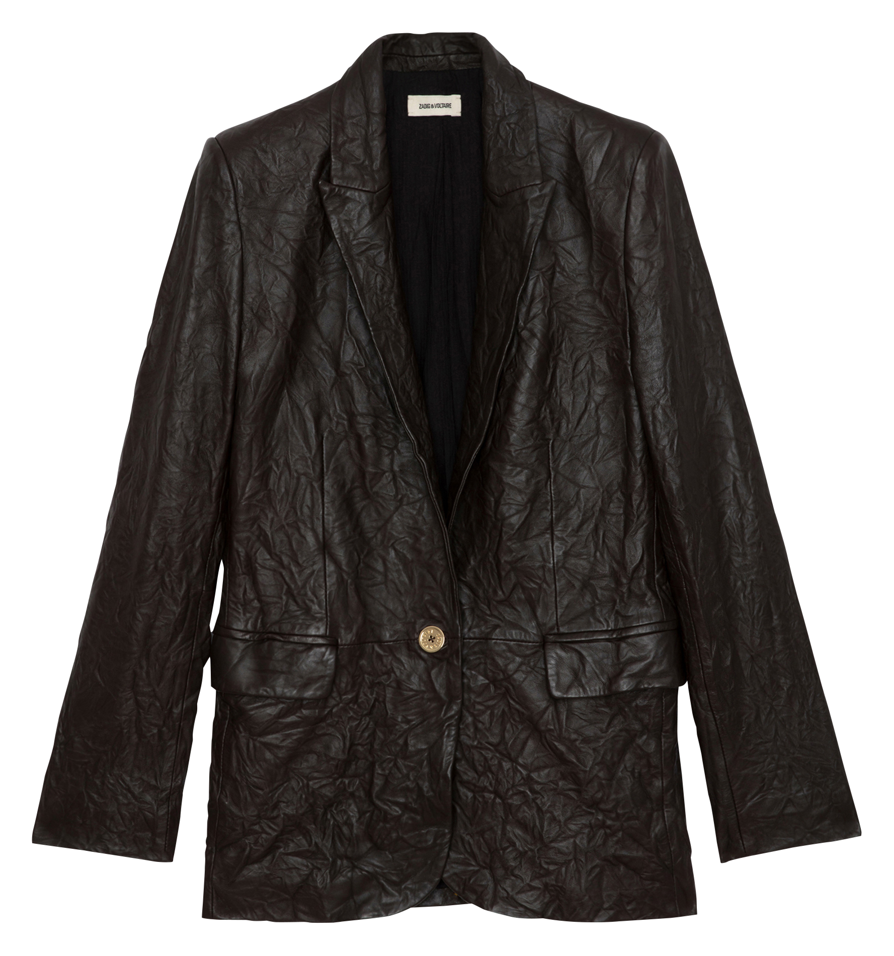 VALSE - Veste col tailleur en cuir| Beige