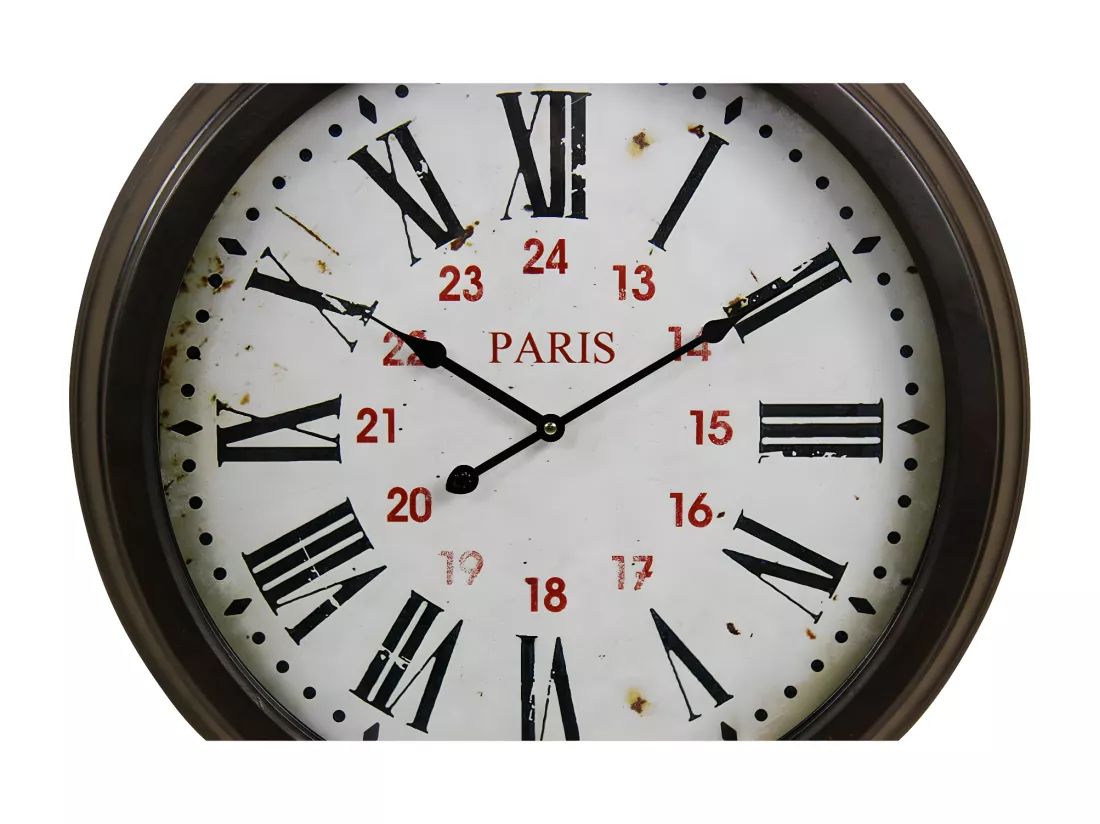 Horloge ancienne murale paris Métal Blanc - Décoration d'Autrefois