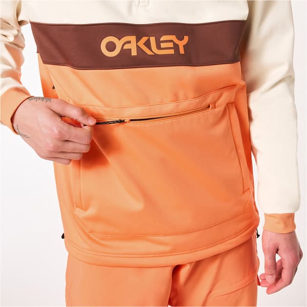 Sweatshirt OAKLEY TNP NOSE GRAB SOFTSHELL HOODIE ARCTIC WHITE/SOFT ORANGE