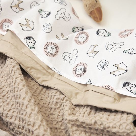 Meyco wiegdeken wafel beige