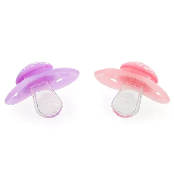 Chupeta ortodôntica Twistshake roxa/rosa +0m Pacote com 2