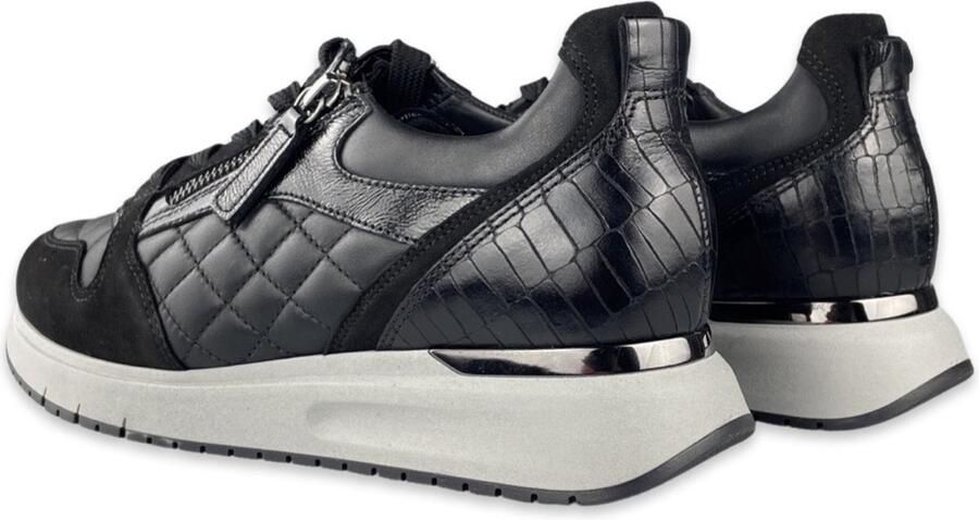 Gabor 528 Lage sneakers Leren Sneaker Dames Zwart