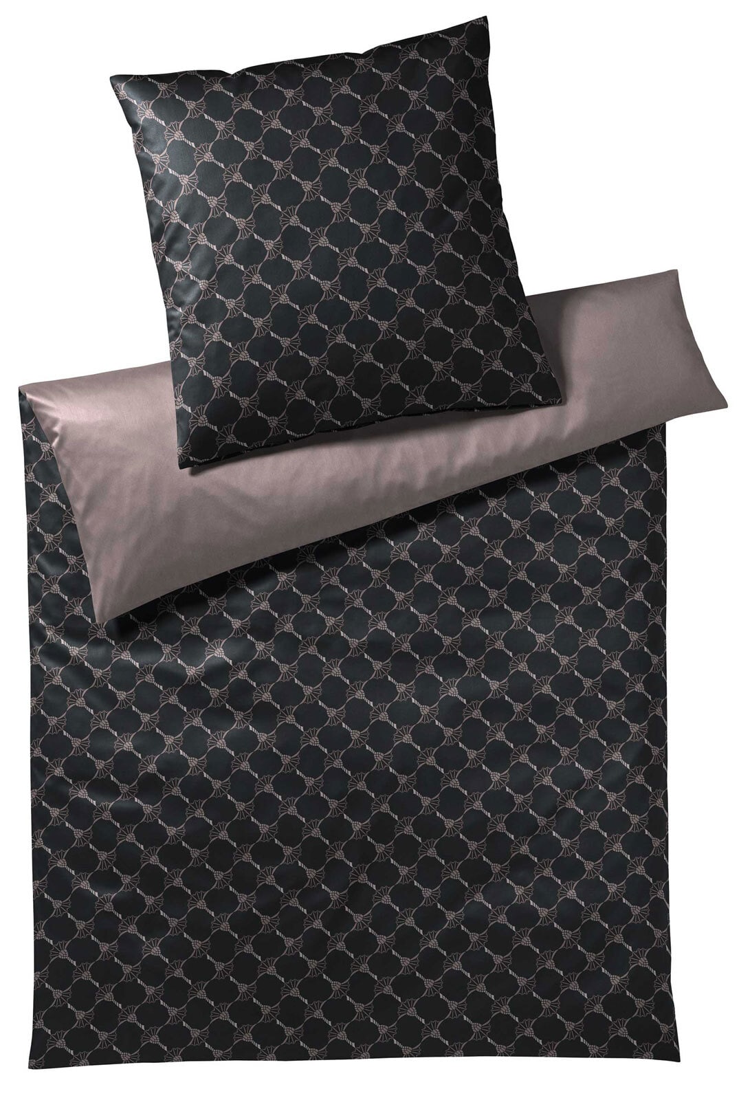 JOOP! Mako-Satin-Bettwäsche CORNFLOWER DOUBLE 135 x 200 cm schwarz
