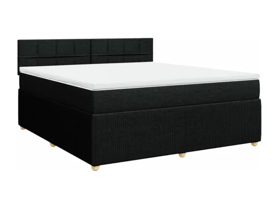 Sommier à lattes de lit avec matelas Noir 180x200 cm Tissu