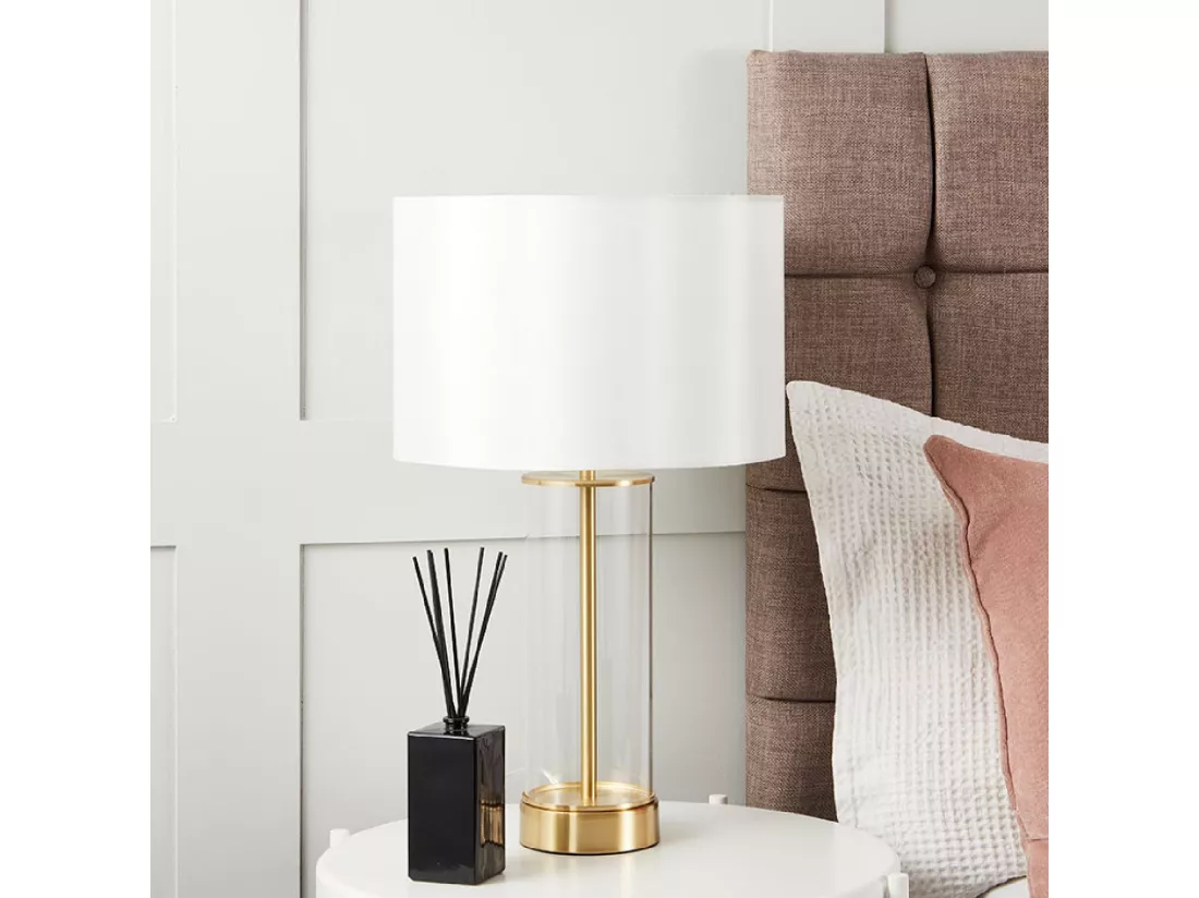 Lampe à Poser Métal et Verre Malta avec Interrupteur Tactile Laiton