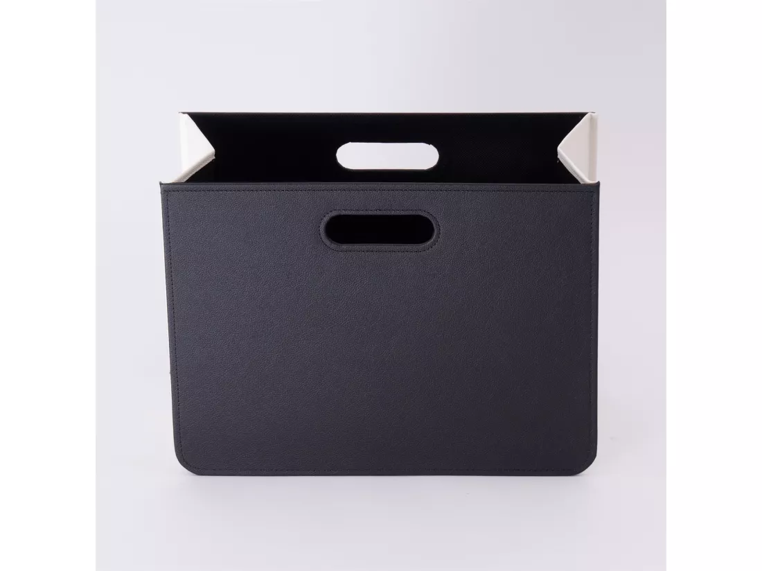 PORTE-REVUES Affaires Similicuir, pliable noir et blanc
