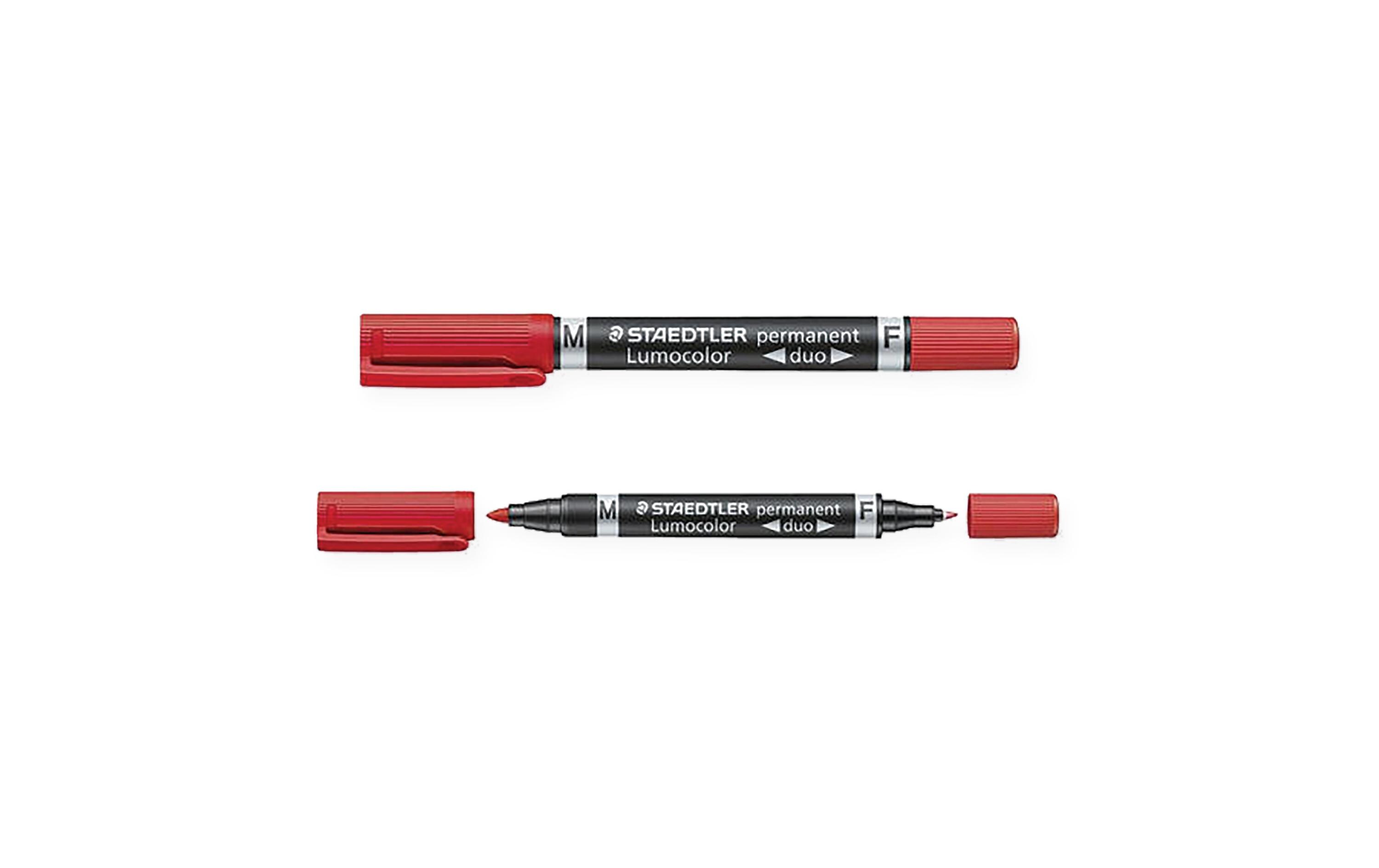 Permanent-Marker Lumocolor Duo 348 RotHandlicher Marker mit 2 Spitzen