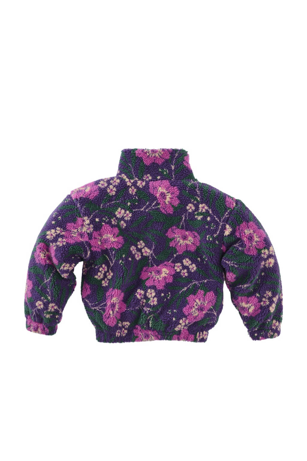 Z8 teddy jas Talullah met bloemenprint paars/roze