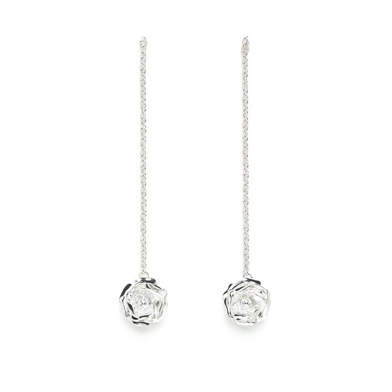 boucles d'oreilles pendantes fleurs plaqué argent - AGLAÉ