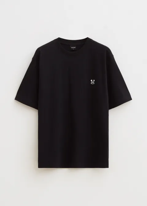 T-shirt met print cross zwart (ZWART)