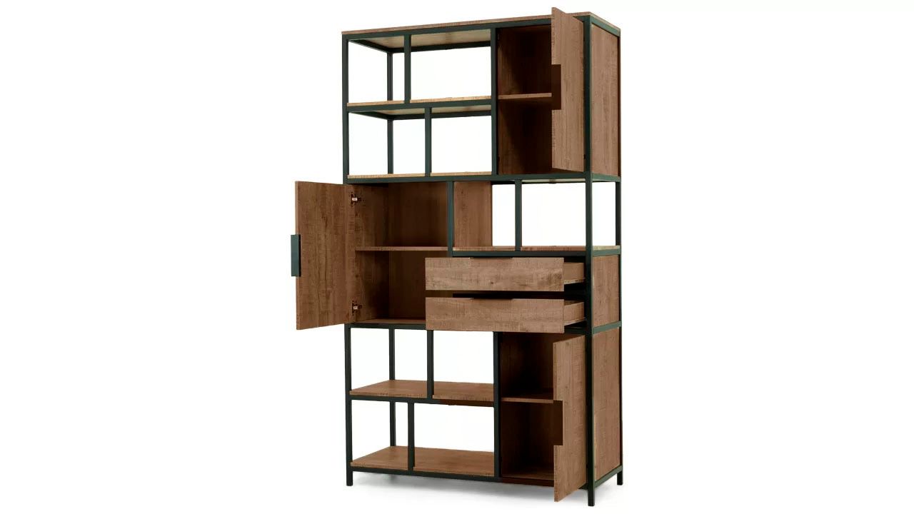 Bergkast Iroko - Bombay B120 x D48 x H212 cm