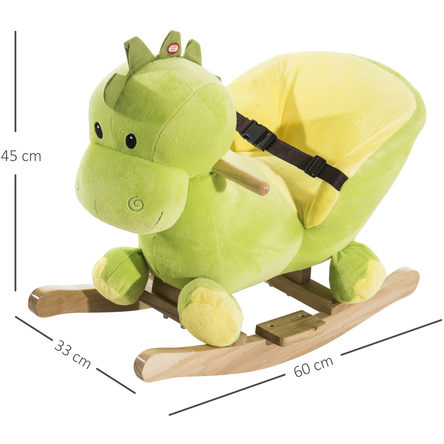 HOMCOM Kinder Schaukelwippe als Drache grün, hellgelb