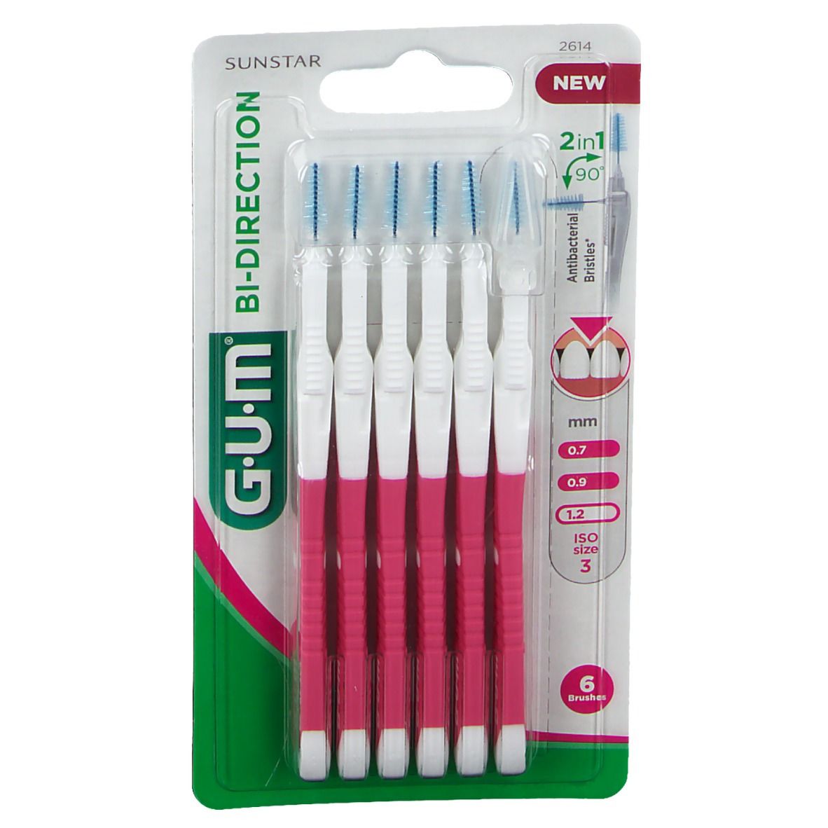 GUM® Bi-Direction Interdentalbürste 1,2 mm pink