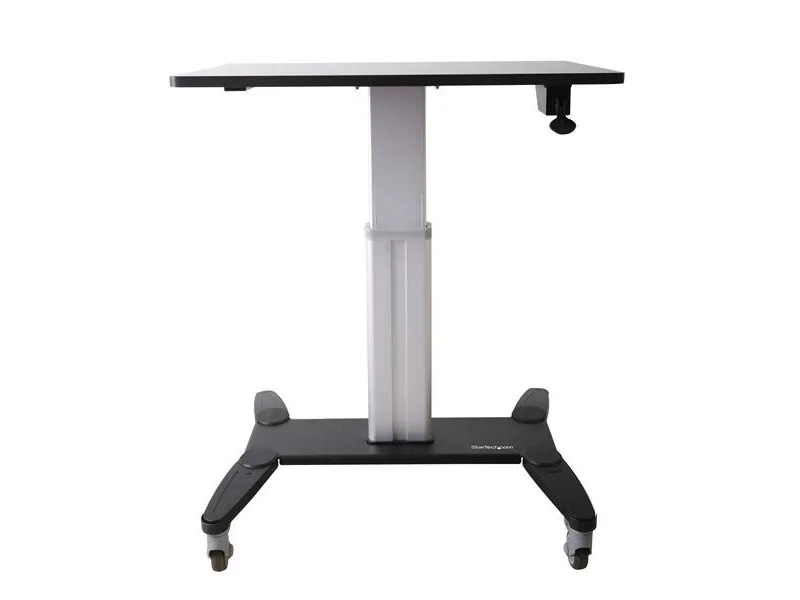 StarTech.com Mobile Standing Desk, Portable Sit Stand Ergonomic Height Adjustable Cart on Wheels, Rolling Computer/Laptop Workstation Table w/ Locking One-Touch Lift for Teachers/Student - Mobile Computer Table (STSCART) - Stativ - for notebook / tas
