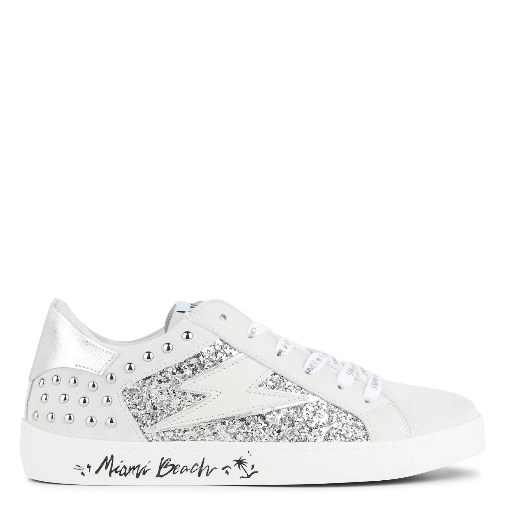 ROY - Baskets basses cloutées en sequins| Argent