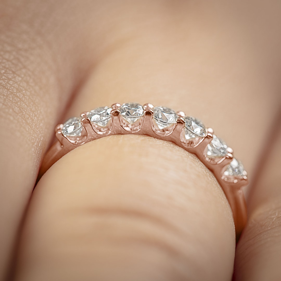 0.50 Karat Diamanten Mémoire Ring 750/18 K Roségold