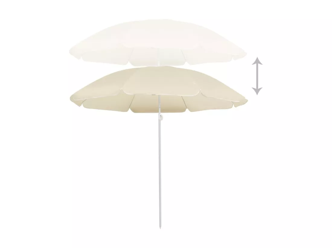 Parasol d'extérieur avec mât en acier Sable 180 cm