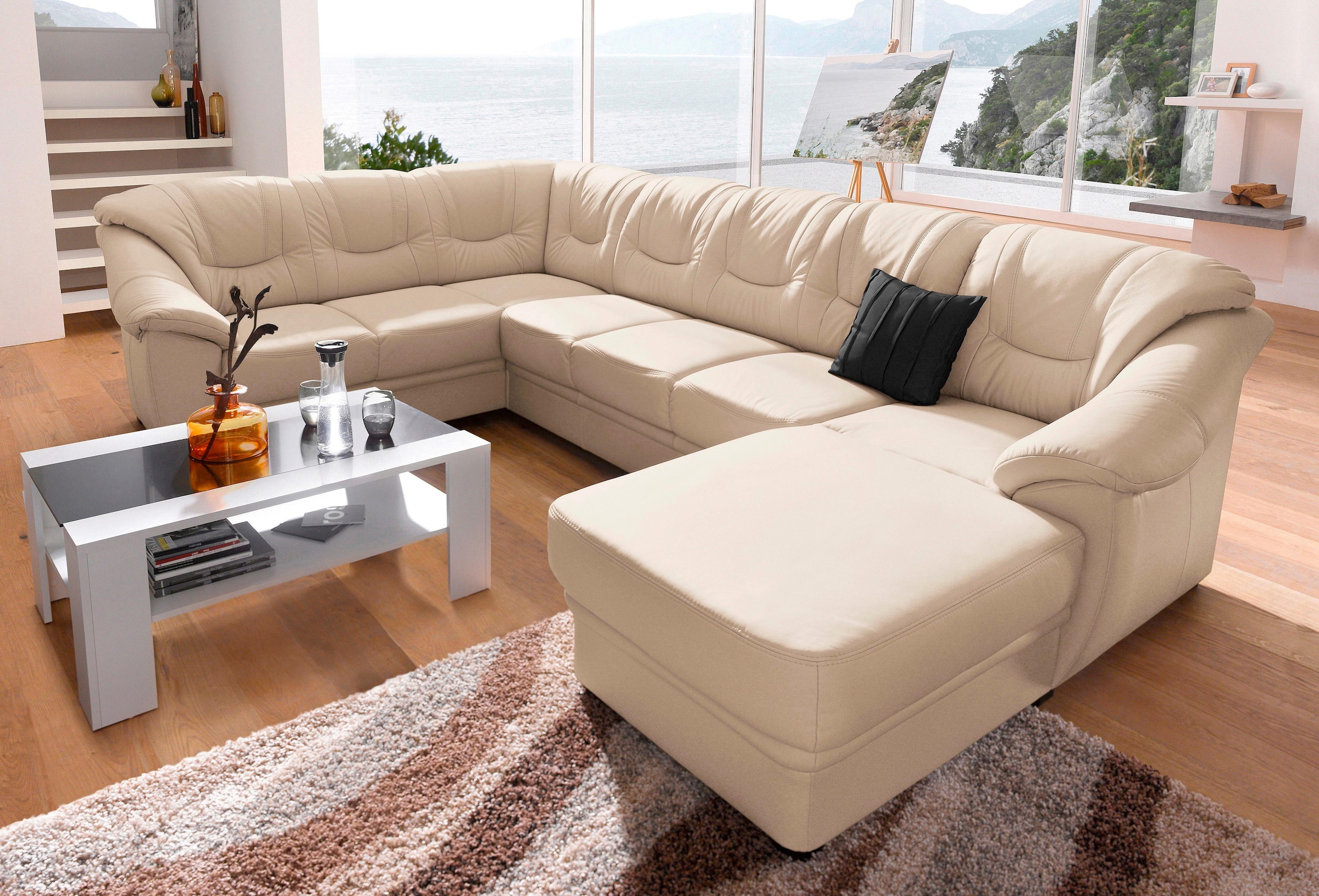 sit&more Wohnlandschaft »Savona U-Form, B: 320 cm« optional Bettfunktion, Federkern