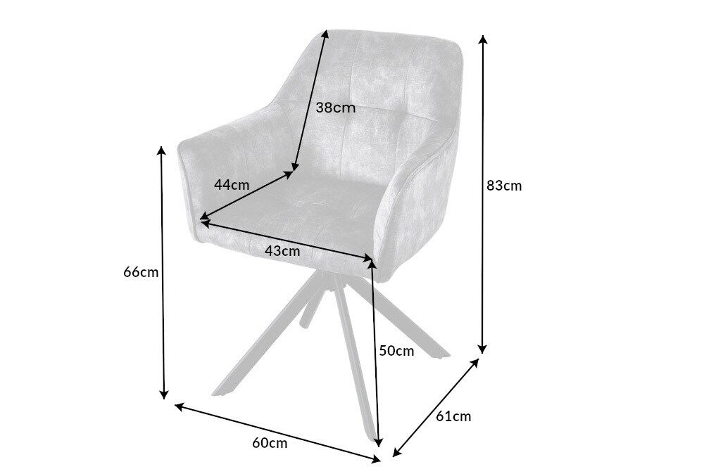 riess-ambiente Stuhl LOFT - grün Samt drehbar Metallgestell schwarz mit Armlehne