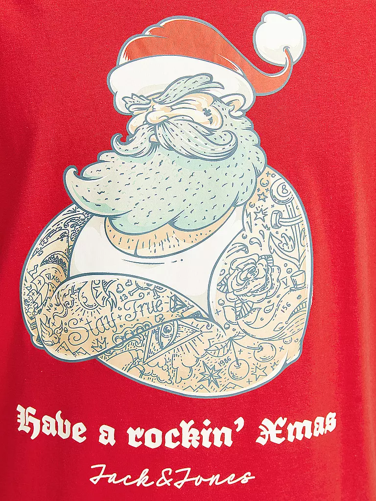 JACK & JONES T-Shirt JJXMAS rot