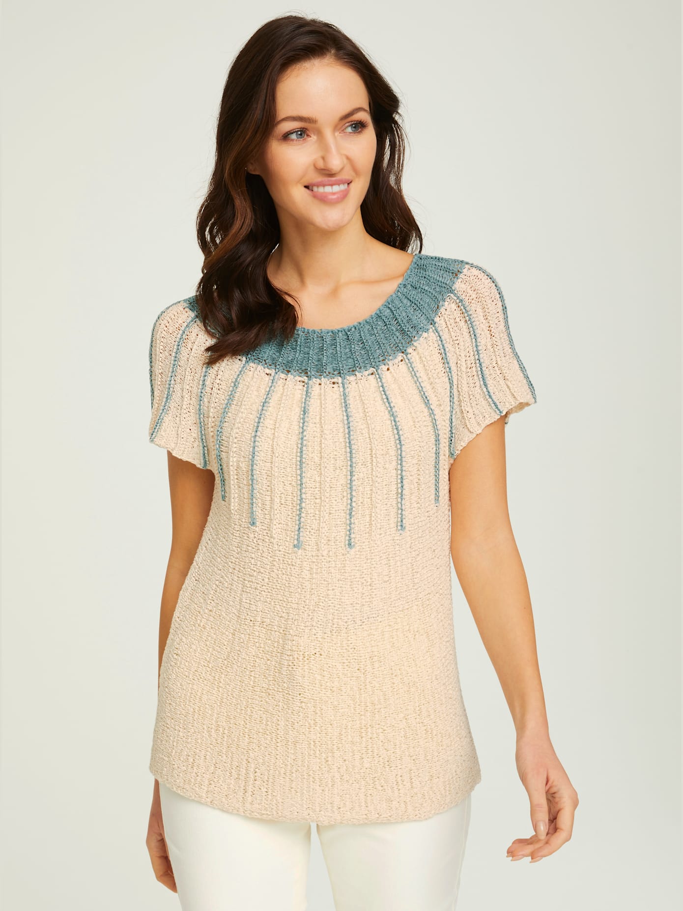 Pull superbe mélange tricoté avec fil fantaisie