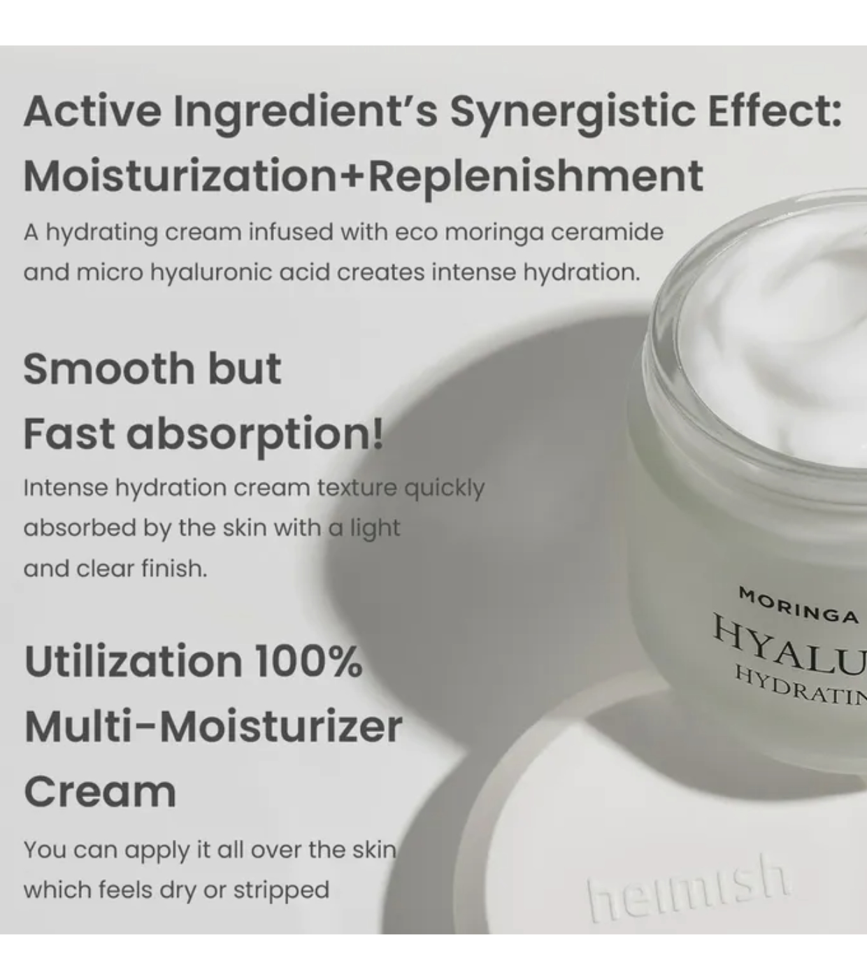 Heimish - *Moringa Ceramide* - Creme facial hidratante Hyaluronic Hydrating Cream