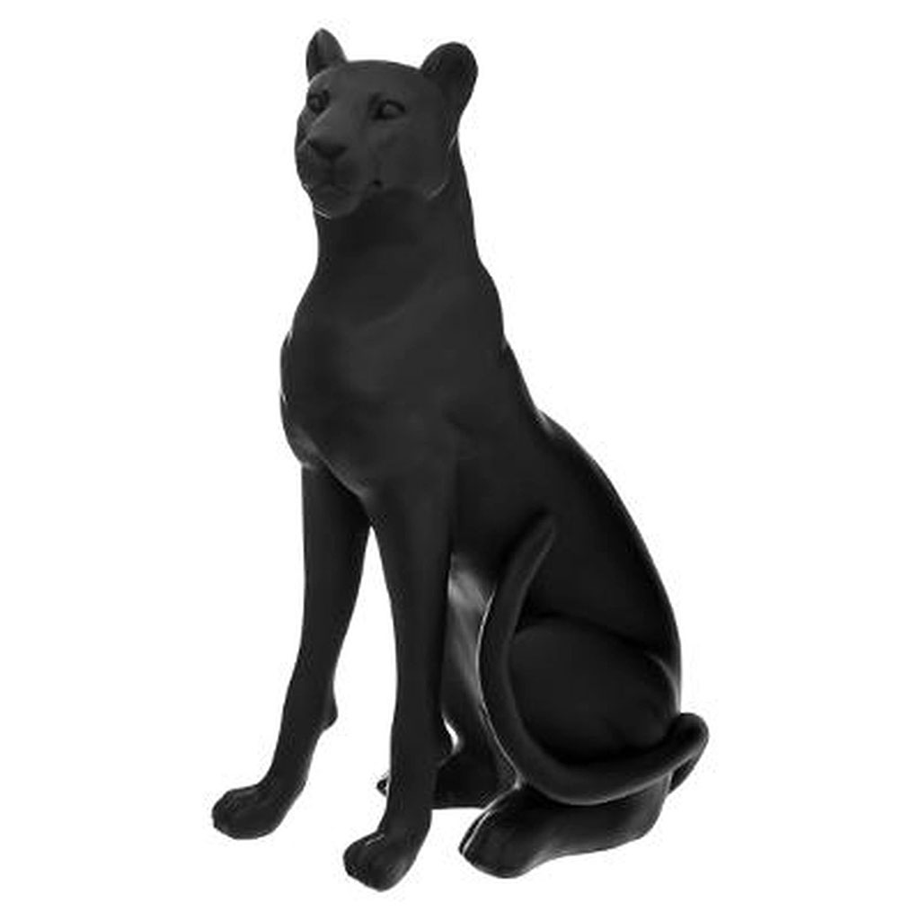 Statuette panthère noire poly résine H 65cm