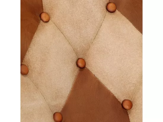 Chaise à bascule et repose-pieds Marron Cuir véritable et toile