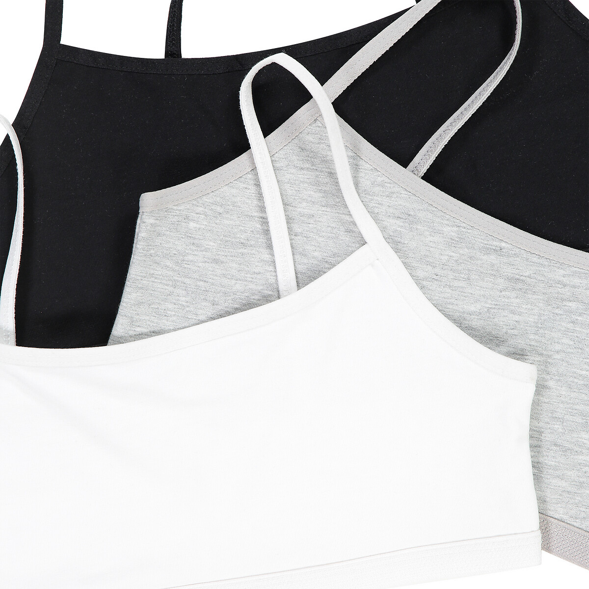 COLEÇÃO LA REDOUTE<br>Conjunto de 3 bustiês de algodão
