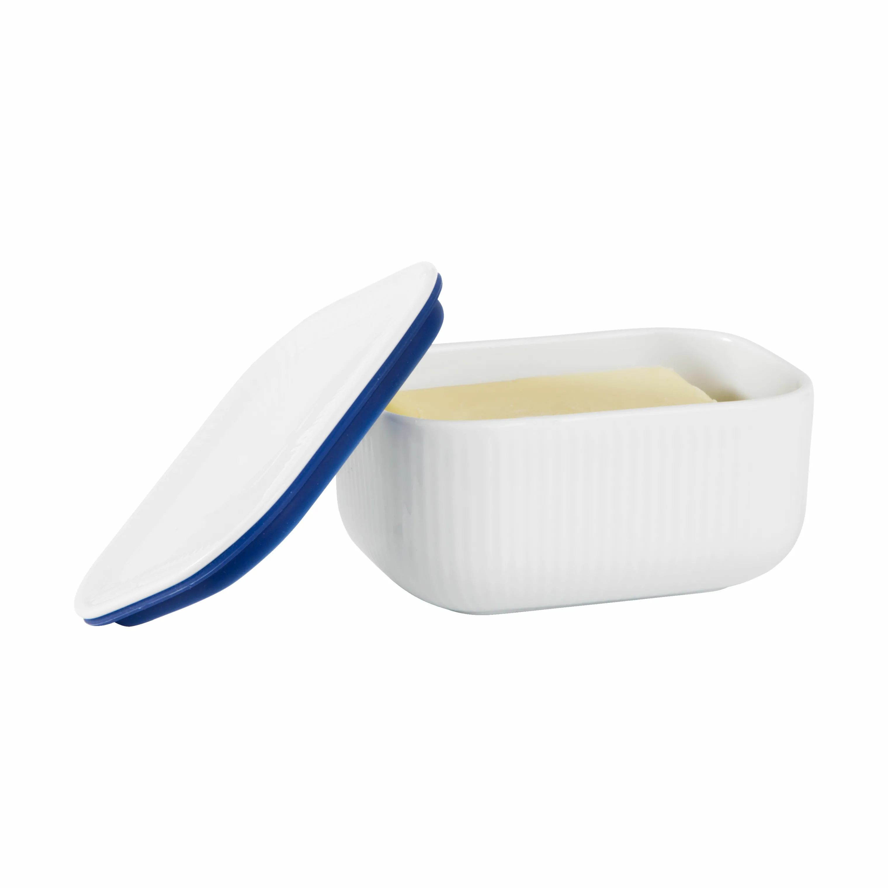 Royal Copenhagen Hvid Riflet Smørboks