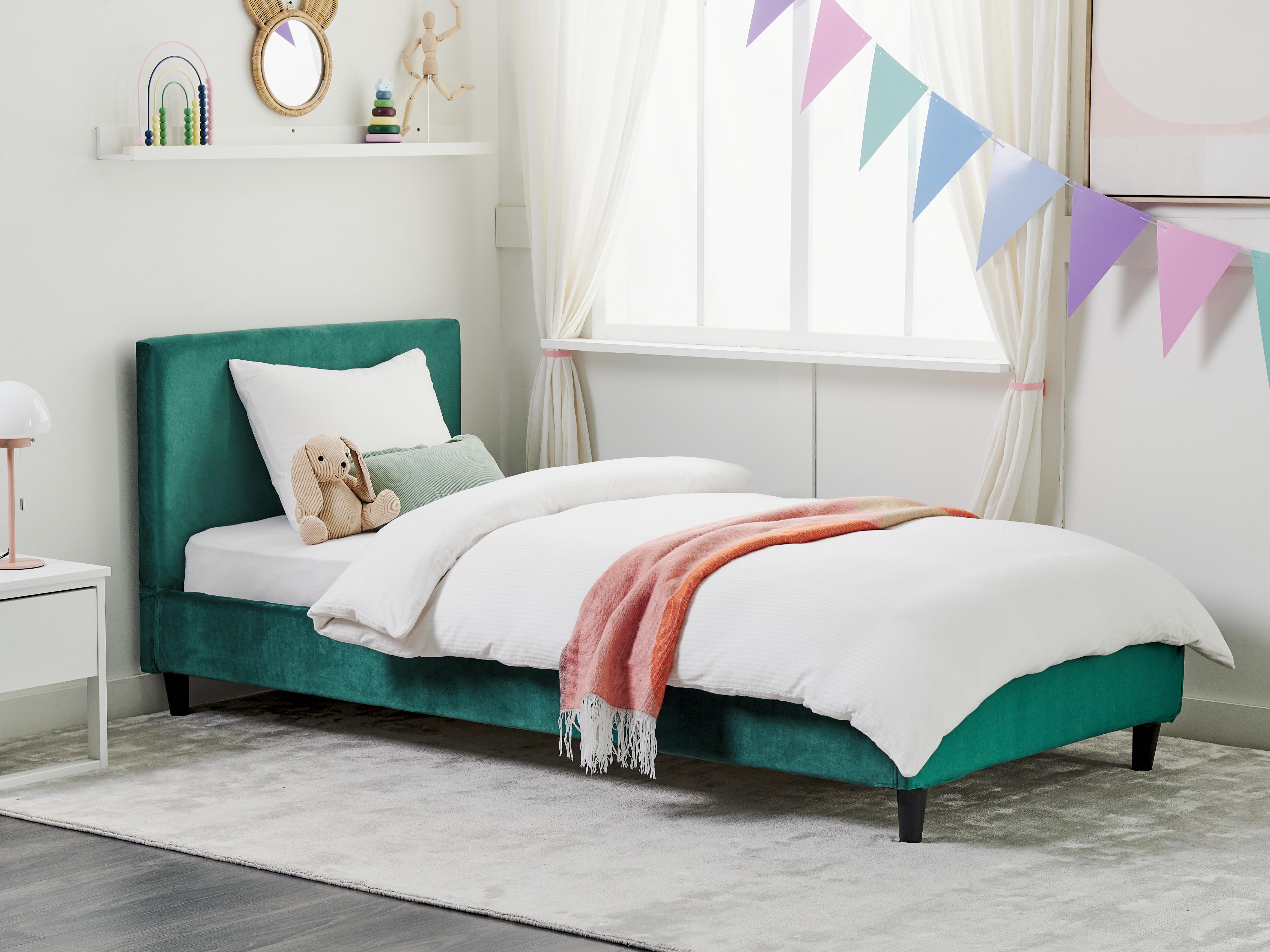 Bed Fluweel FITOU 90 x 200 cm Donkergroen