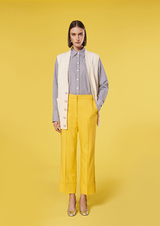 Pantalon Pierrejaune en tissu flammé