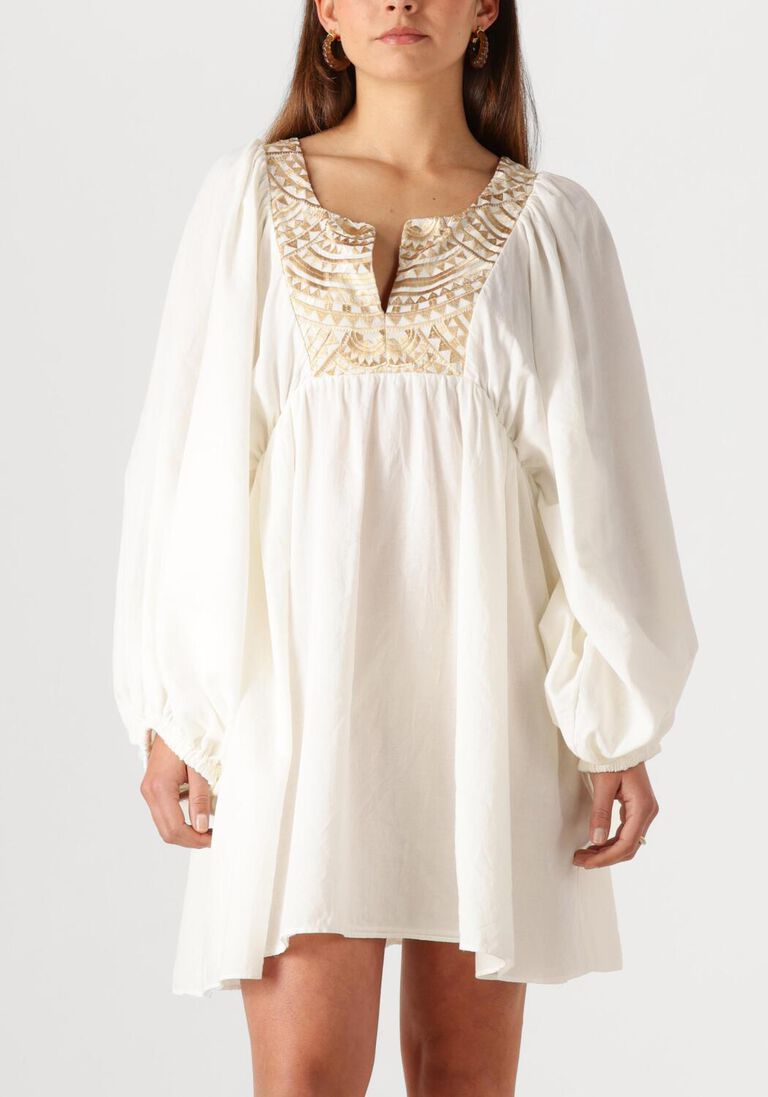 gebroken wit greek archaic kori mini jurk 330432