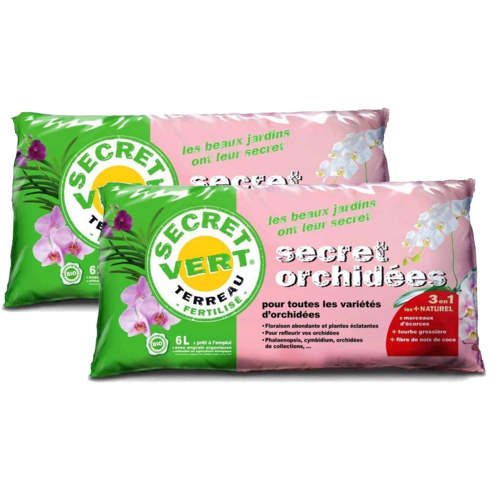 Terreau pour orchidées 1,2kg (lot de 2)