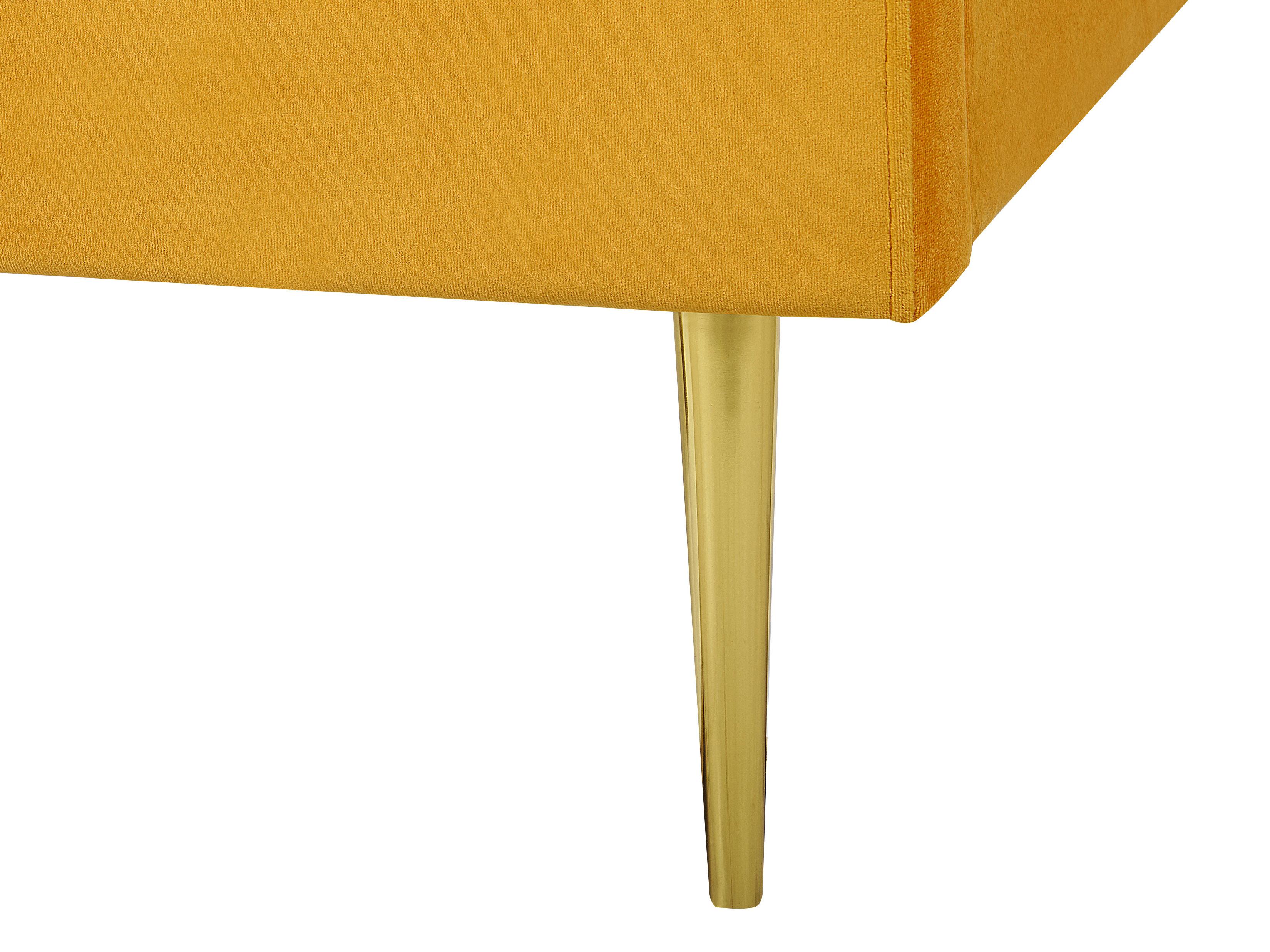 Bed Fluweel FLAYAT 180 x 200 cm Geel