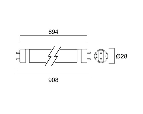 LED buis T8 G13/11W (30W) 1700 lm 6500 K daglichtwit 865 L 946 mm