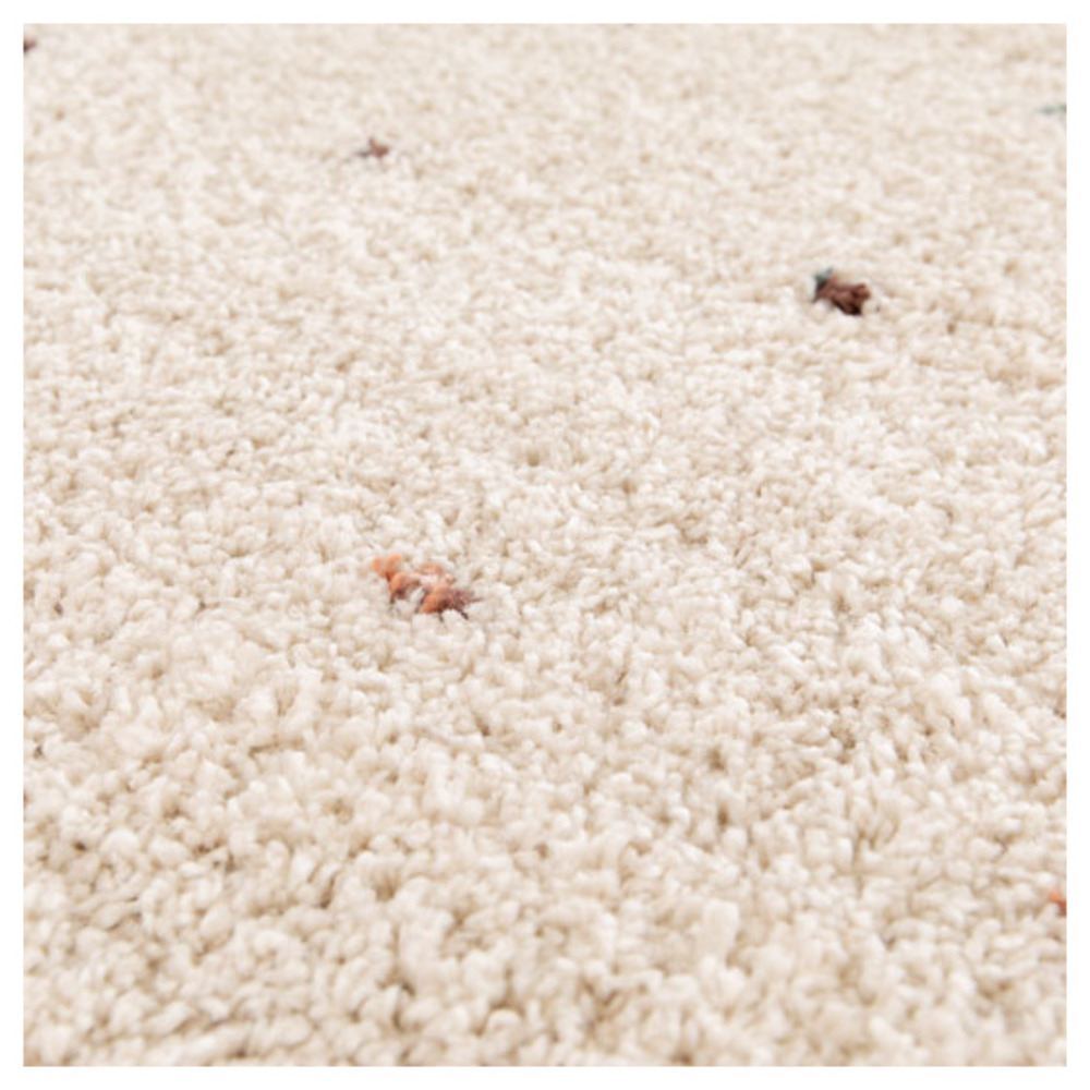 Tapis doux à poils longs - sofia - écru et pois colorés - 120 x 170 cm