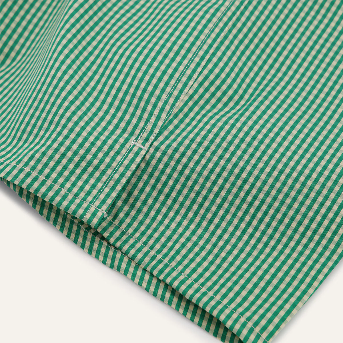 Upcycled green gingham boxer shorts