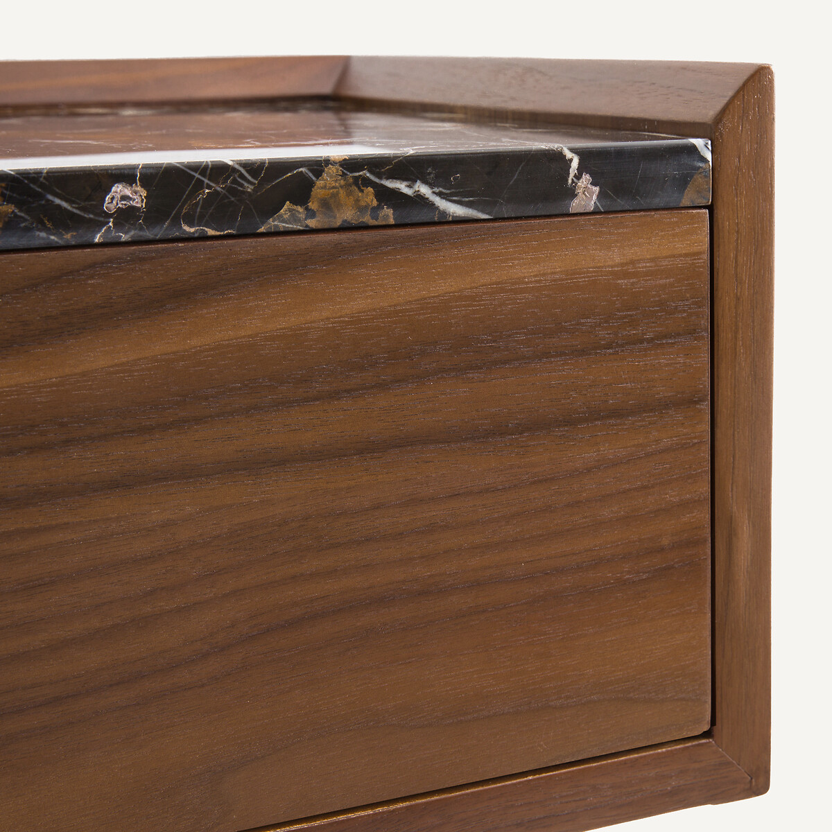 AM.PM<br>Console de parede com folheado de nogueira e mármore âmbar, Noham