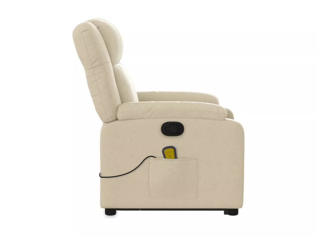 Fauteuil inclinable massant Crème Tissu