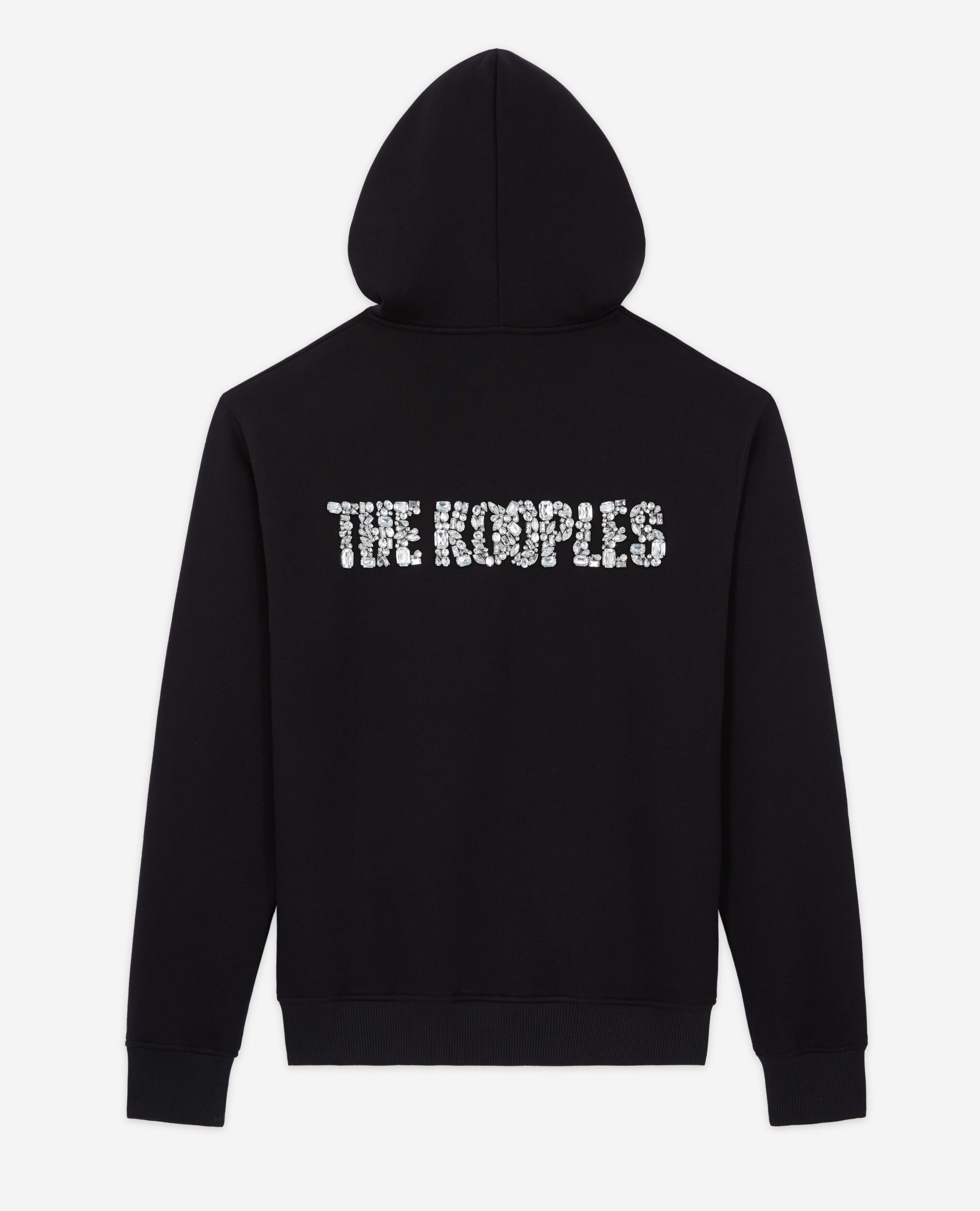Sweatshirt logo strass noir