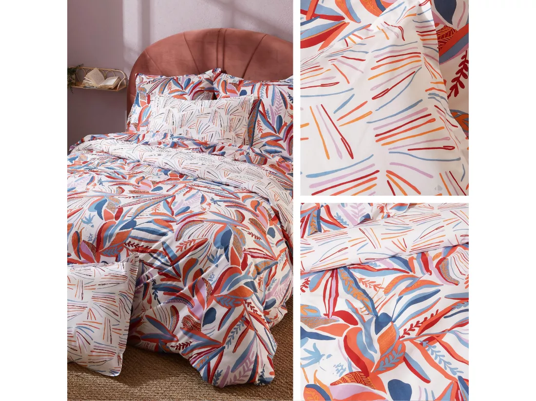 Taie de traversin 140x43 cm coton PERROQUET multicolore Salsa