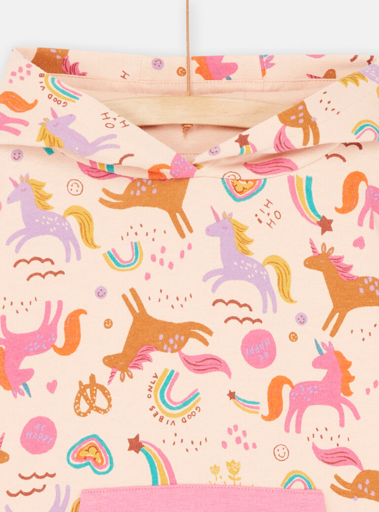 Robe sweat imprimée licorne pour fille