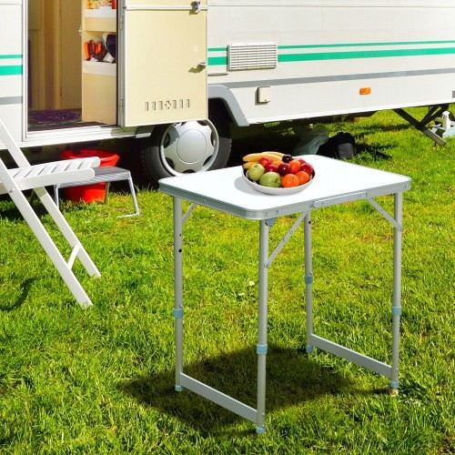 Mesa de camping dobrável Outsunny, branca