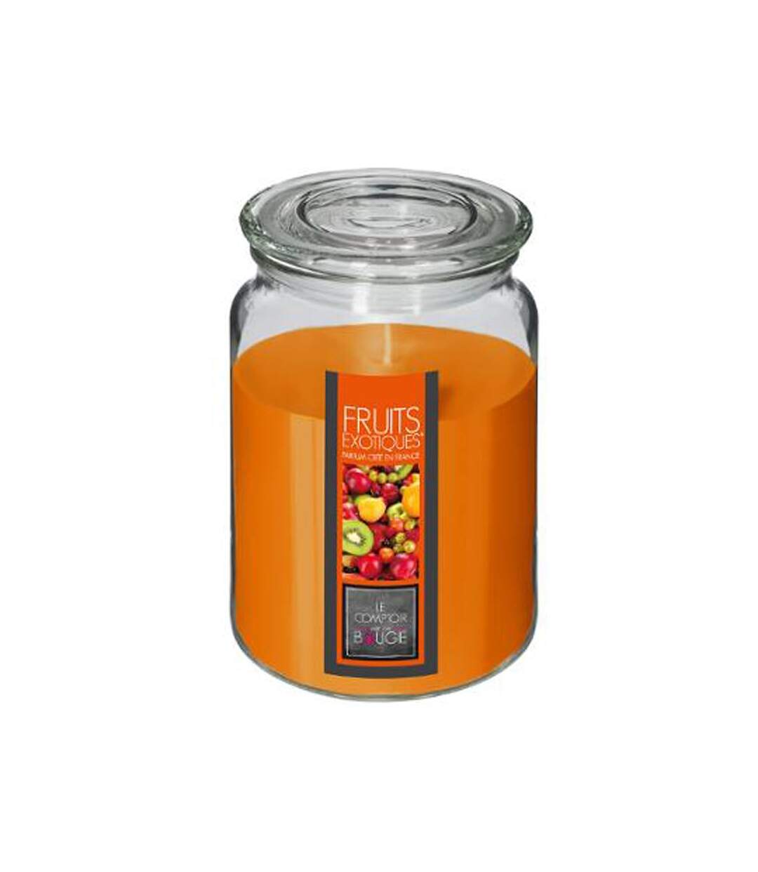 Bougie Parfumée en Verre Couvercle 510g Fruits Exotiques