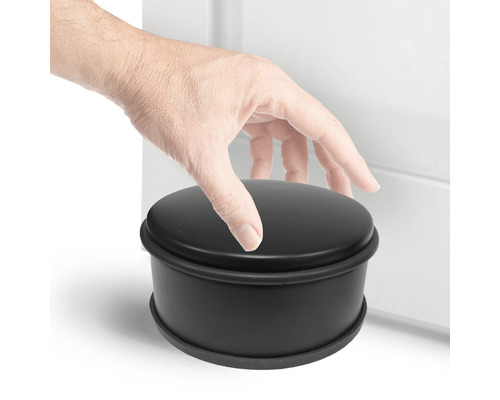Tarrox zelfklevende vlakke deurstopper, matzwart, Ø 110x60 mm, 1 stuk