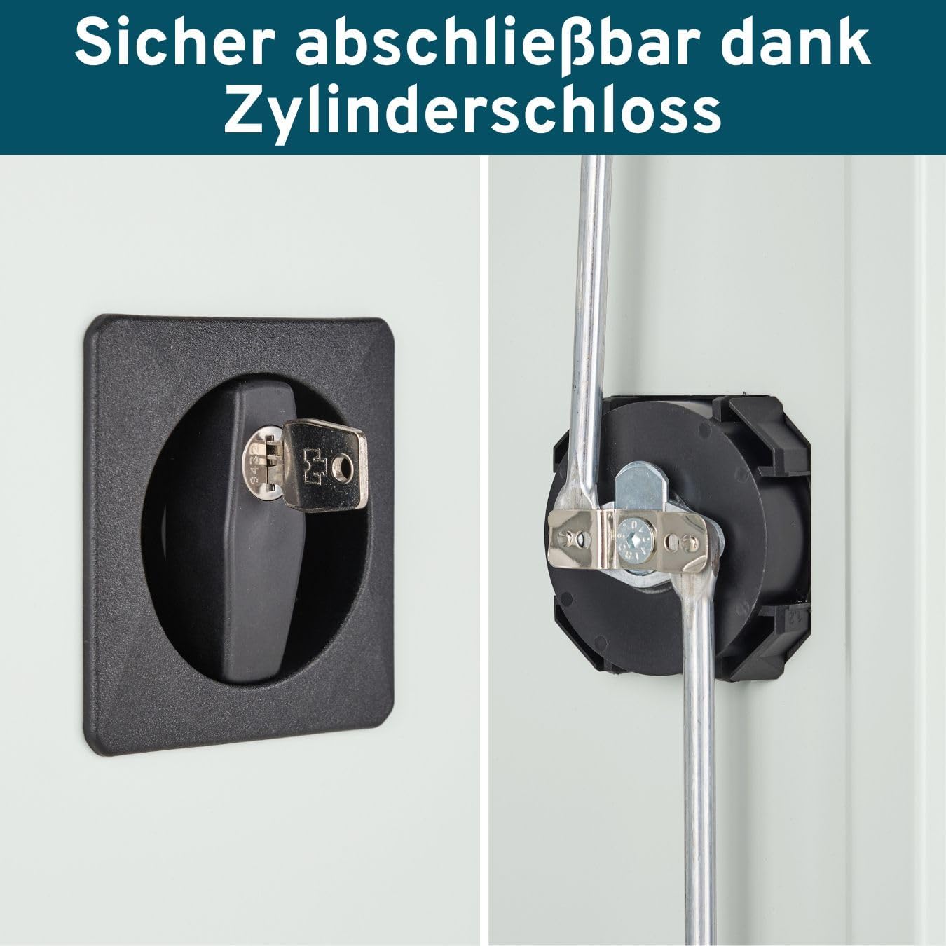 Werkzeugschrank abschließbar, Aktenschrank aus Stahl, Schrank mit Schloss, Werkstatt Schrank, Stahlschrank mit Türen, 95 x 40 x 193,5 cm, Büroschrank lichtgrau